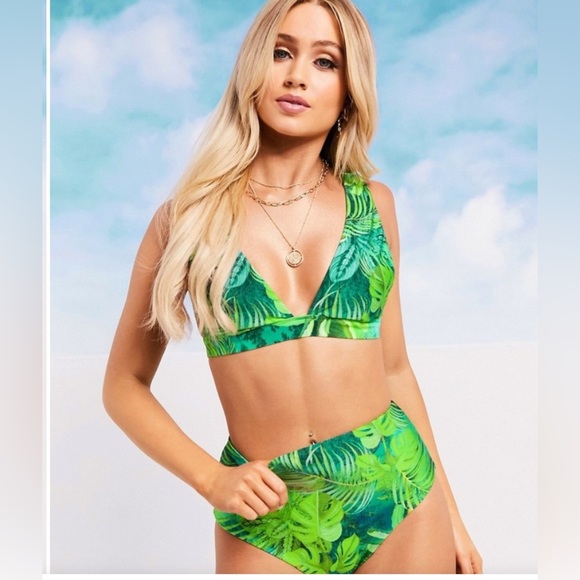 ASOS DESIGN SWIM GLAM mix and match high waist bikini bottom size 6 NWOT - Picture 2 of 8